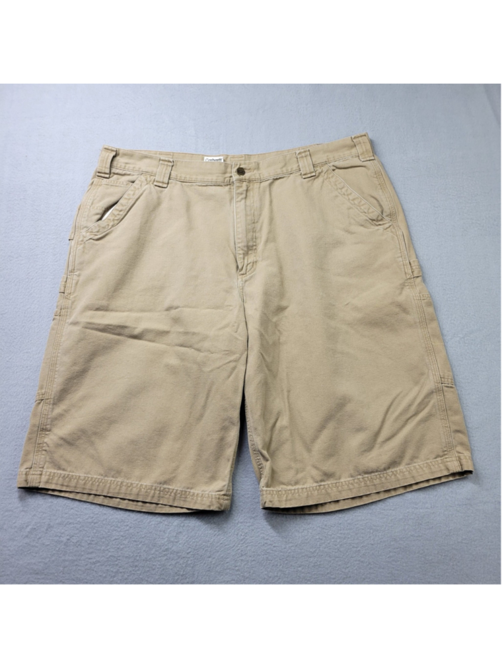 Carhartt Shorts Mens Size 42 Brown Beige B163GKH Canvas 13" Inseam Cargo